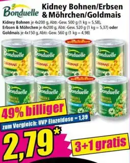 Norma Bonduelle Kidney Bohnen/Erbsen & Möhren/Goldmais Angebot