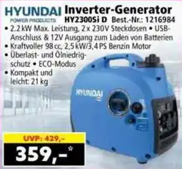 Norma HYUNDAI Inverter-Generator HY2300S D Angebot