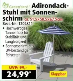 Norma GreenYard Adirondack-Stuhl mit Sonnenschirm Angebot