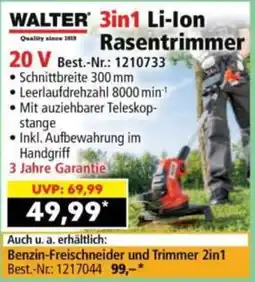 Norma WALTER 3in1 Li-Ion Rasentrimmer Angebot