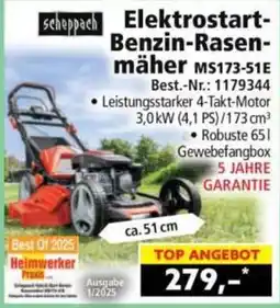 Norma scheppach Elektrostart-Benzin-Rasenmäher MS173-51E Angebot