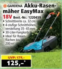 Norma GARDENA Akku-Rasenmäher EasyMax 18V Angebot