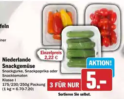 HIT Niederlande Snackgemüse Angebot
