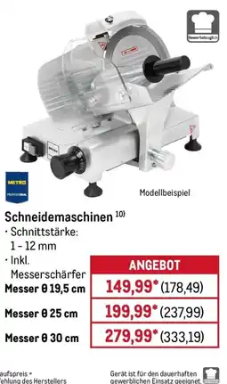 METRO Schneidemaschinen METRO PROFESSIONAL Angebot