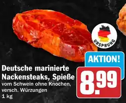 HIT Deutsche marinierte Nackensteaks, Spieße Angebot
