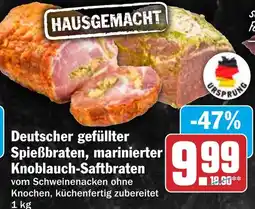 HIT Deutscher gefüllter Spießbraten, mariniert Knoblauch-Saftbraten Angebot