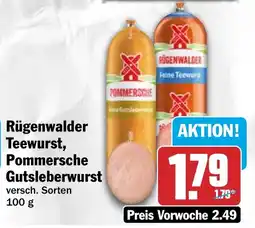 HIT Rügenwalder Teewurst, Pommersche Gutsleberwurst Angebot