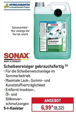 METRO SONAX Scheibenreiniger gebrauchsfertig Angebot