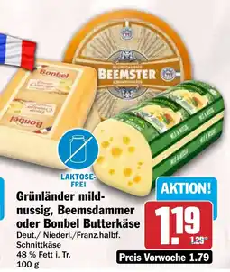 HIT Grünländer mild-nussig, Beemsdammer oder Bonbel Butterkäse Angebot