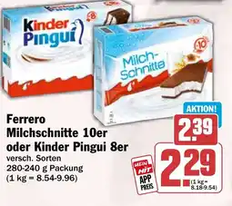 HIT Ferrero Milchschneite oder Kinder Pingu Angebot
