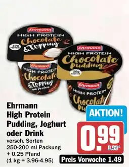 HIT Ehrmann High Protein Pudding, Joghurt oder Drink Angebot