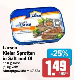 HIT Larsen Kieler Sprotten in Saft und Öl Angebot