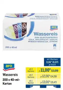 METRO aro Wassereis Angebot