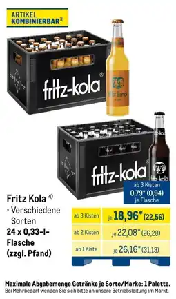 METRO Fritz Kola Angebot