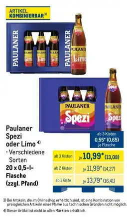 METRO Paulaner Spezi oder Limo Angebot