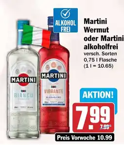 HIT Martini Wermut oder Martini alkoholfrei Angebot