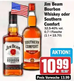 HIT Jim Beam Bourbon Whiskey oder Southern Comfort Angebot
