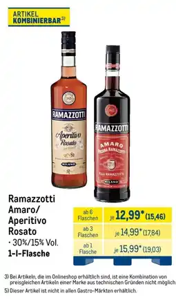 METRO Ramazzotti Amaro/Aperitivo Rosato Angebot