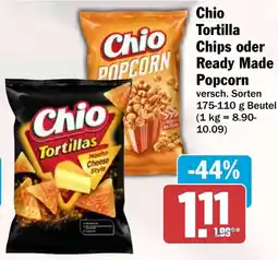 HIT Chio Tortilla Chips oder Ready Made Popcorn Angebot
