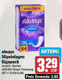 HIT always Slipeinlagen Gigapack Angebot