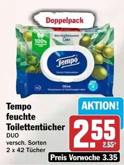 HIT Tempo feuchte Toilettentücher DUO Angebot