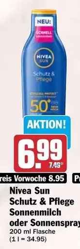 HIT Nivea Sun Schutz & Pflege Sonnenmilch oder Sonnenspray Angebot