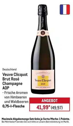 METRO Veuve Clicquot Brut Rosé Champagne Angebot