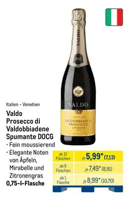 METRO Valdo Prosecco di Valdobbiadene Spumante DOCG Angebot