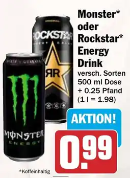 HIT Monster* oder Rockstar* Energy Drink Angebot