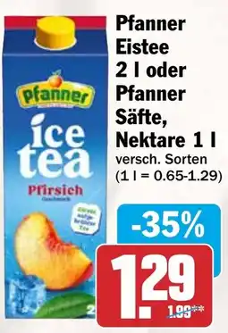 HIT Pfanner ice tea Pfirsich Angebot