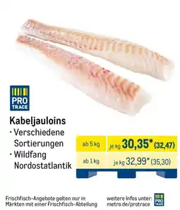 METRO Kabeljauloins PRO TRACE Angebot