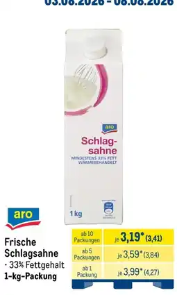 METRO aro Schlagsahne Angebot
