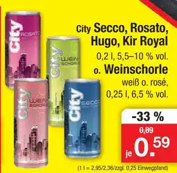 Zimmermann City secco, rosato, hugo, kir royal o. weinschorle Angebot