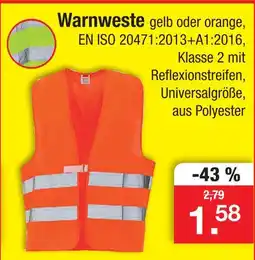 Zimmermann Warnweste gelb oder orange Angebot