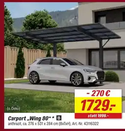 toom Baumarkt Carport „wing 80“ Angebot