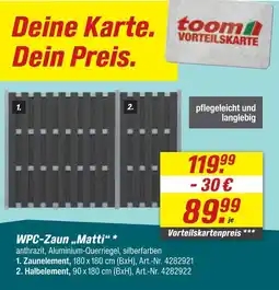 toom Baumarkt Wpc-zaun matti zaunelement Angebot