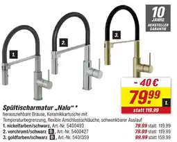 toom Baumarkt Spültischarmatur nalu nickelfarben/schwarz Angebot