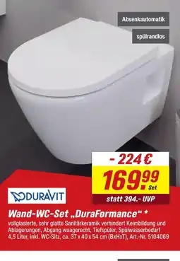 toom Baumarkt Duravit wand-wc-set „duraformance“ Angebot