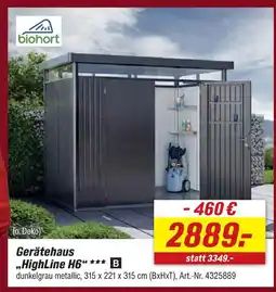 toom Baumarkt Biohort gerätehaus highline h6 Angebot