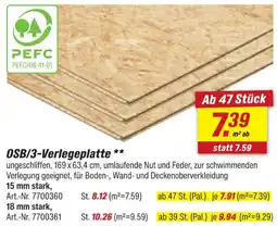 toom Baumarkt Osb3-verlegeplatte 15 mm stark Angebot