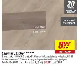 toom Baumarkt Laminat „eiche“, braun/creme Angebot
