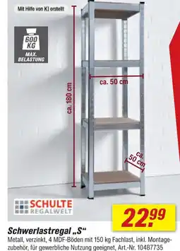 toom Baumarkt Schulte regalwelt schwerlastregal „s“ Angebot
