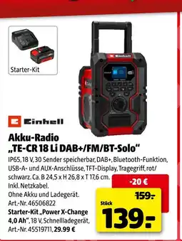 Hagebau Einhell akku-radio Angebot