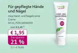 Mea Mea hand- und nagelcreme Angebot