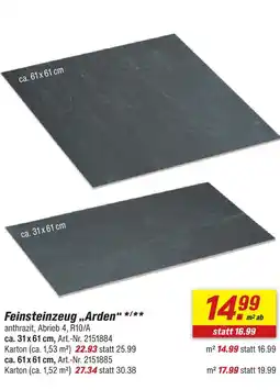 toom Baumarkt Feinsteinzeug „arden“ Angebot