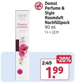 Rossmann Domol perfume & style raumduft nachfüllpack Angebot