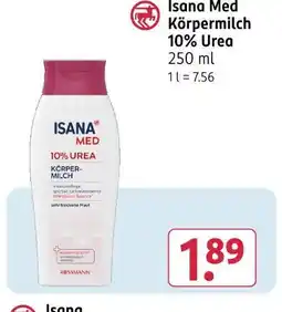Rossmann Isana med körpermilch Angebot