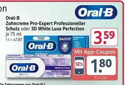Rossmann Oral-b zahncreme professioneller schutz oder 3d white luxe perfection Angebot