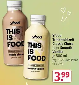 Rossmann Yfood classic choco oder smooth vanilla Angebot