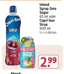Rossmann Capri-sun syrup zero sugar oder sirup Angebot